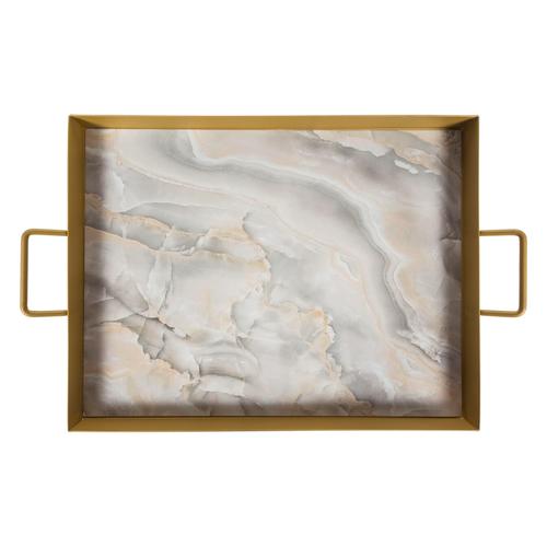  MERMER DESEN TEPSİ 40X30CM BEJ