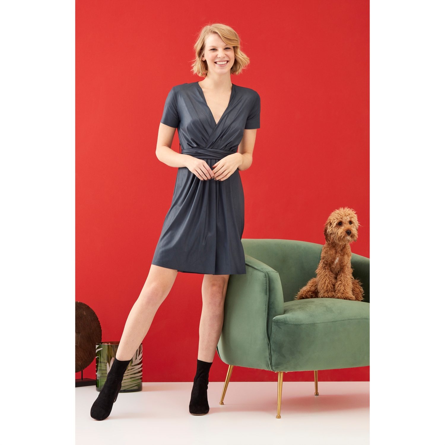 BAĞLAMALI ANVELOP DOKUMA ELBİSE