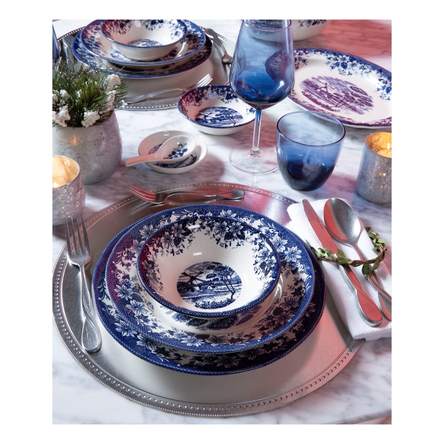 BLUE MILL SERVİS TABAĞI - 26 CM