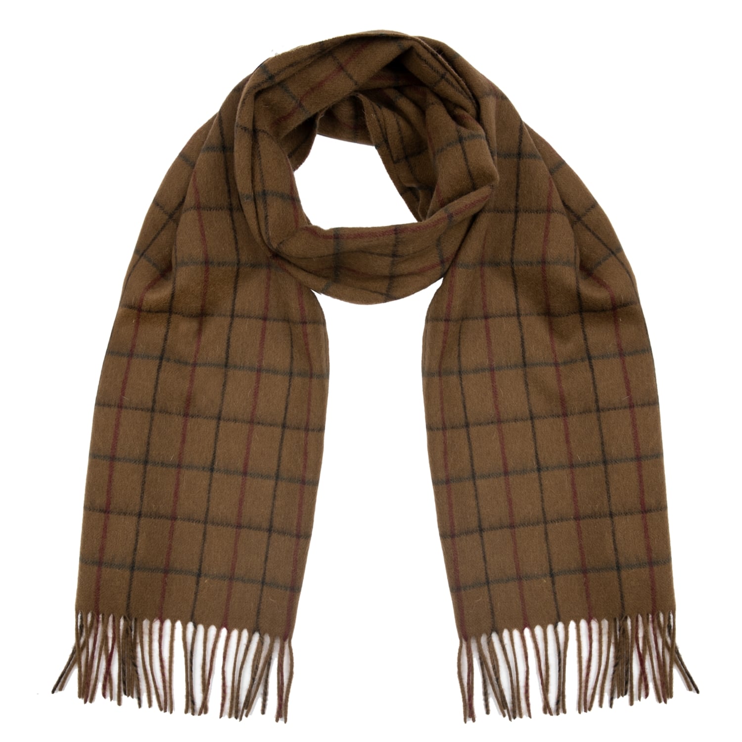 KARE DESENLİ PÜSKÜLLÜ YÜN ATKI