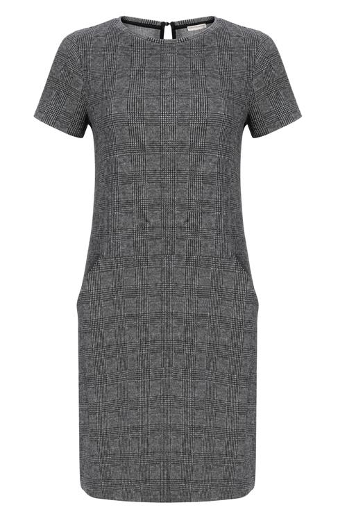  KARELİ KISA KOLLU ELBİSE