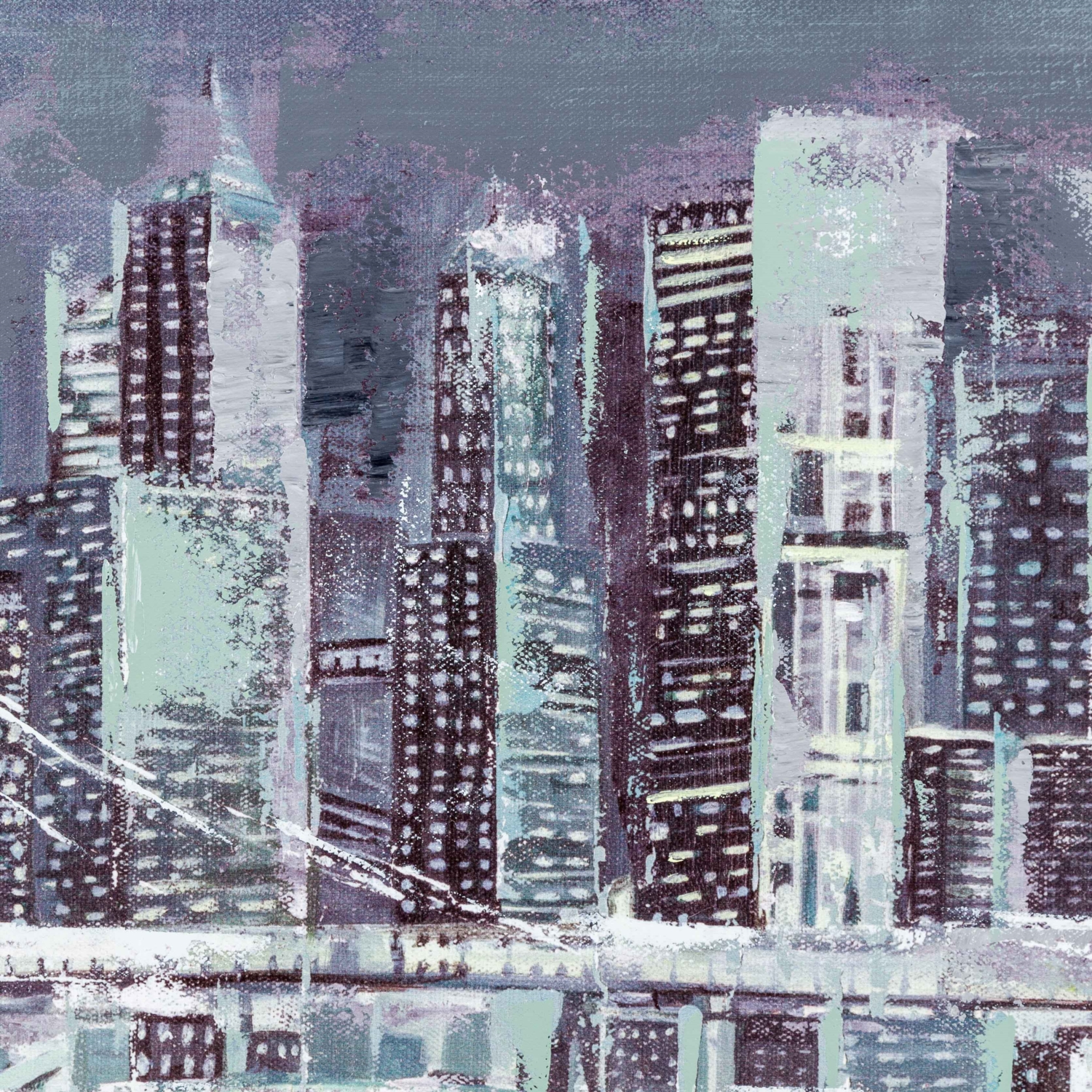 DARKNESS IN CITY YAĞLI BOYA TABLO 70X140 CM
