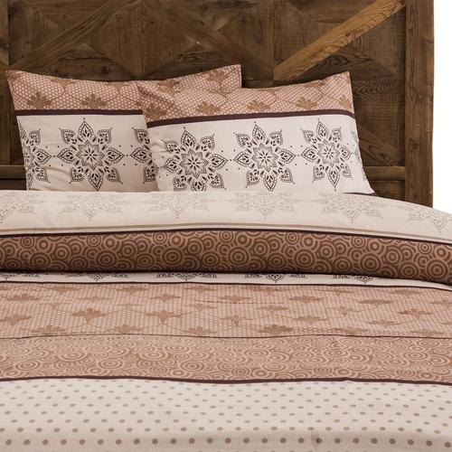  SHAYLA KAHVE ÇİFT KİŞİLİK NEVRESİM TAKIMI 200X200 CM