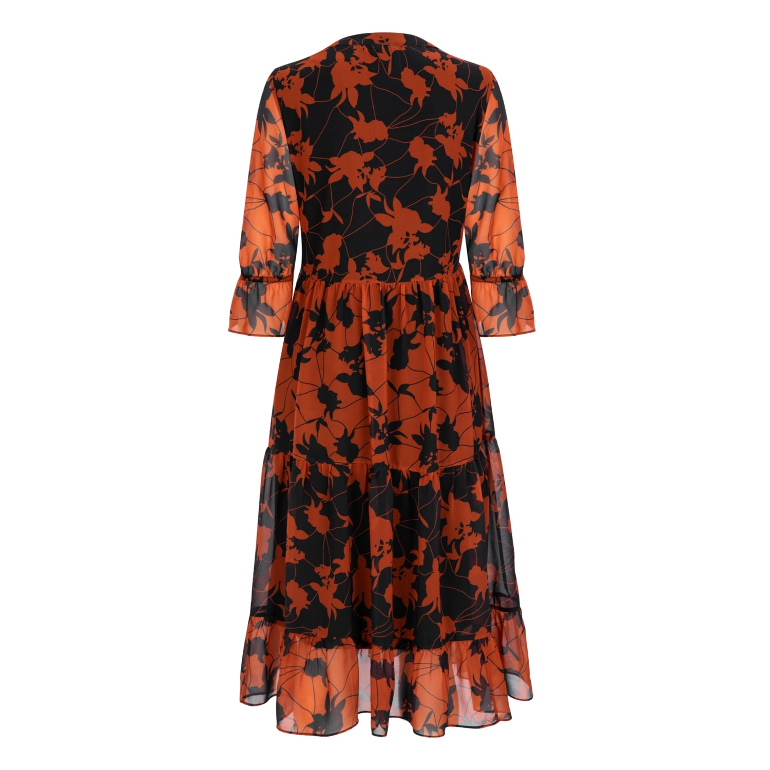 ÇİÇEKLİ MİDİ BOY ELBİSE