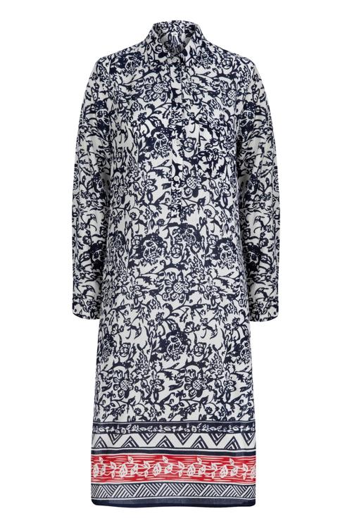  ETNİK DESENLİ MİDİ BOY GÖMLEK ELBİSE