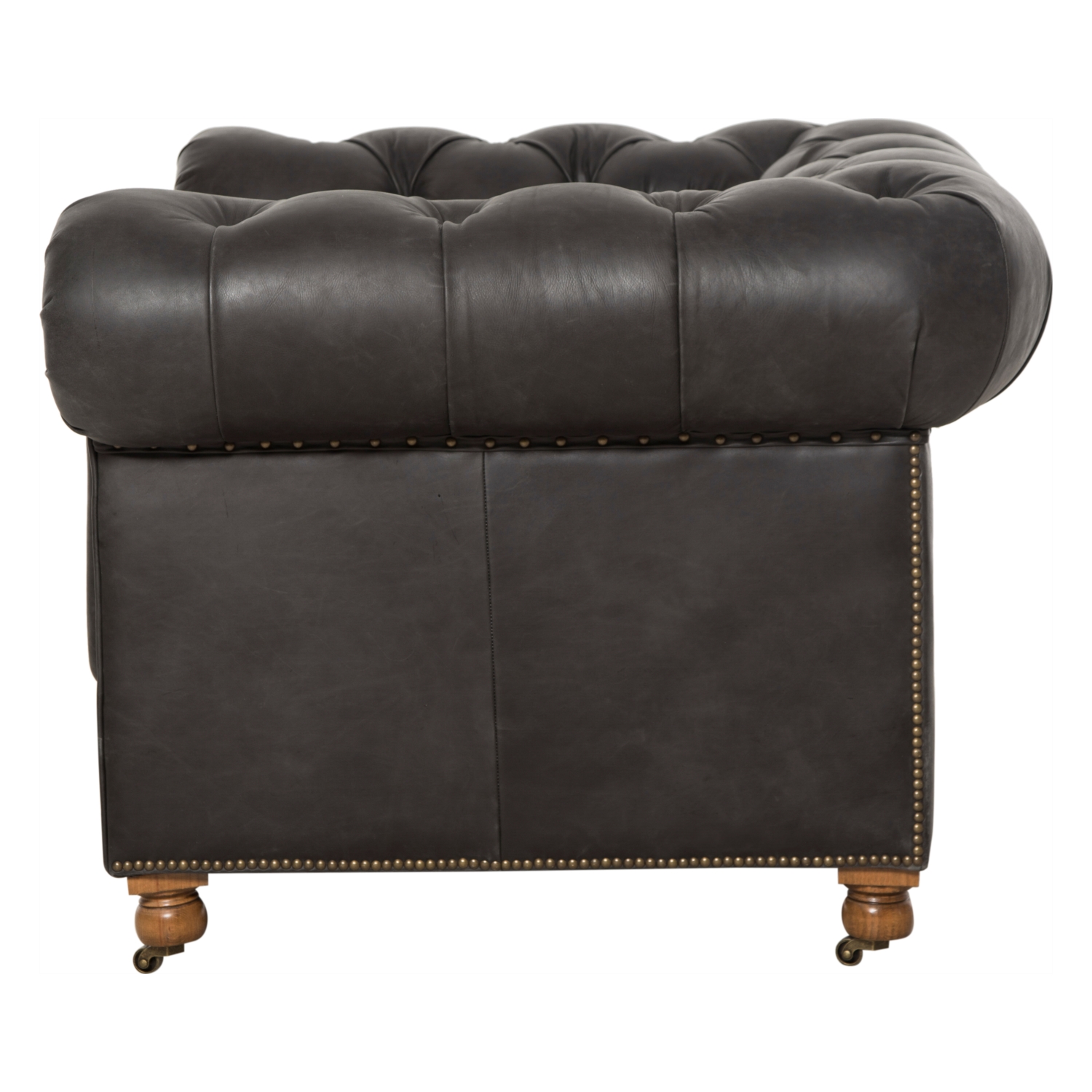 KENSINGTON TEKLİ DERİ CHESTER KOLTUK NATURAL WASHED EBONY