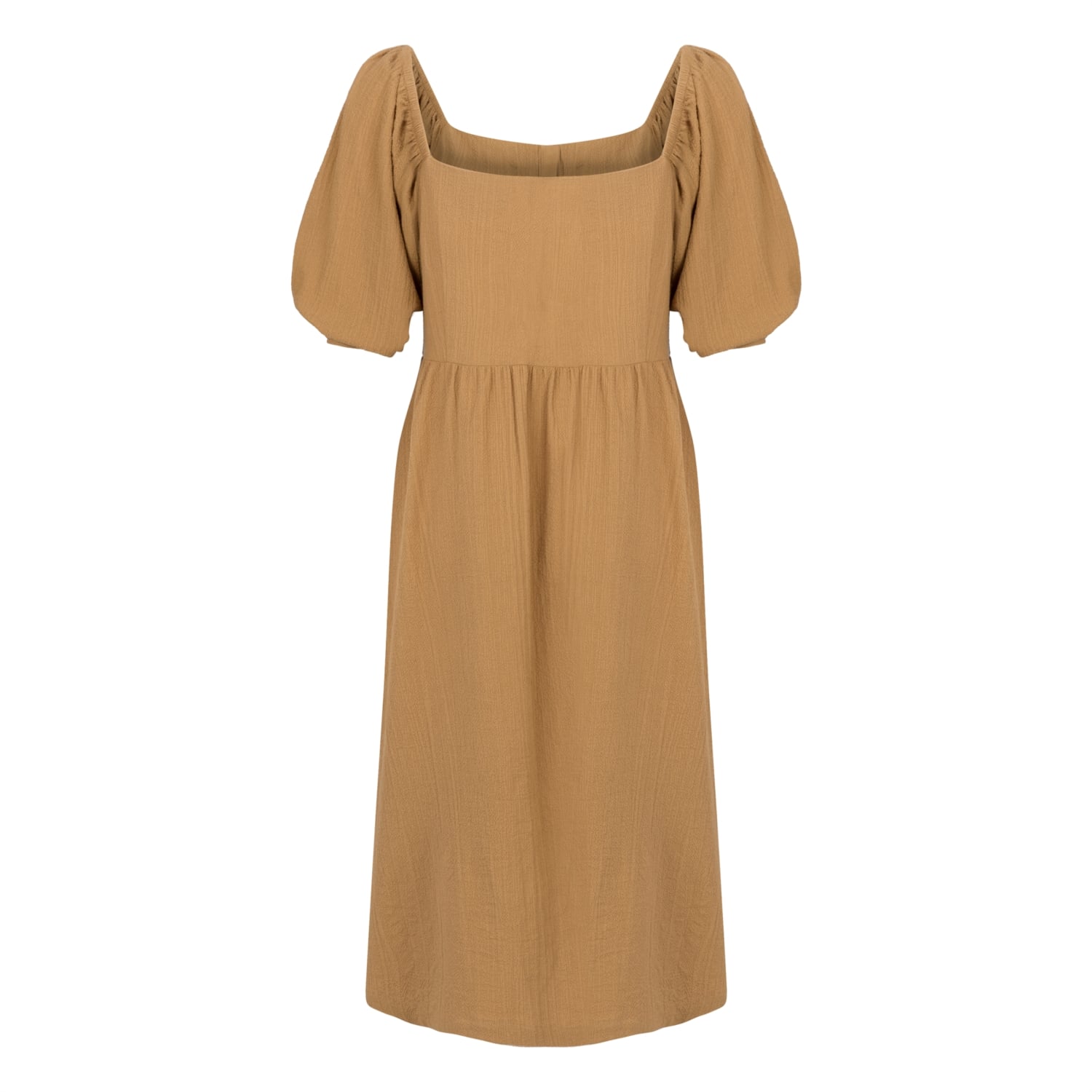 KAYIK YAKA DÜĞMELİ MİDİ BOY ELBİSE