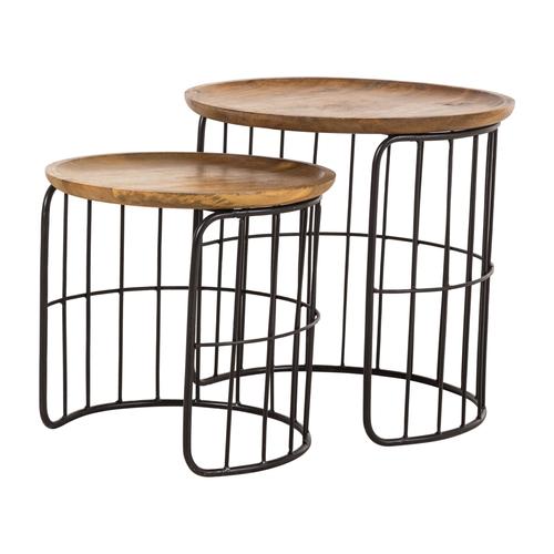  CARRIE MASİF AHŞAP 2'Lİ ZİGON SEHPA