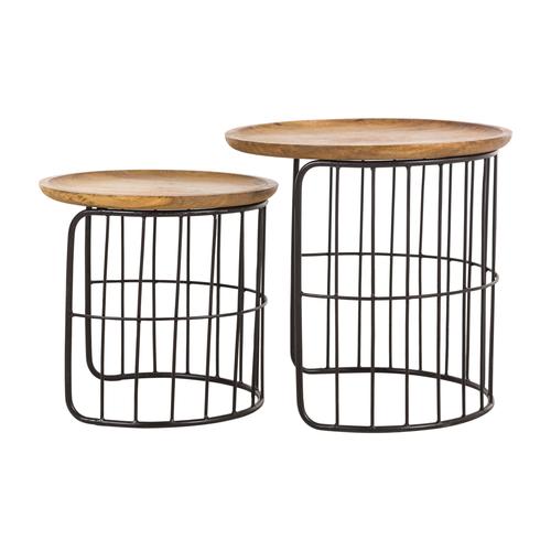  CARRIE MASİF AHŞAP 2'Lİ ZİGON SEHPA