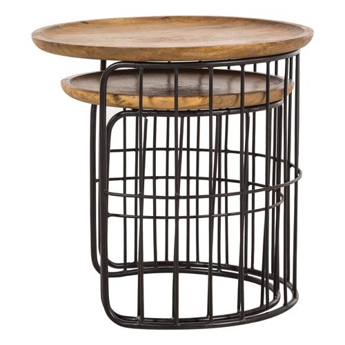  CARRIE MASİF AHŞAP 2'Lİ ZİGON SEHPA