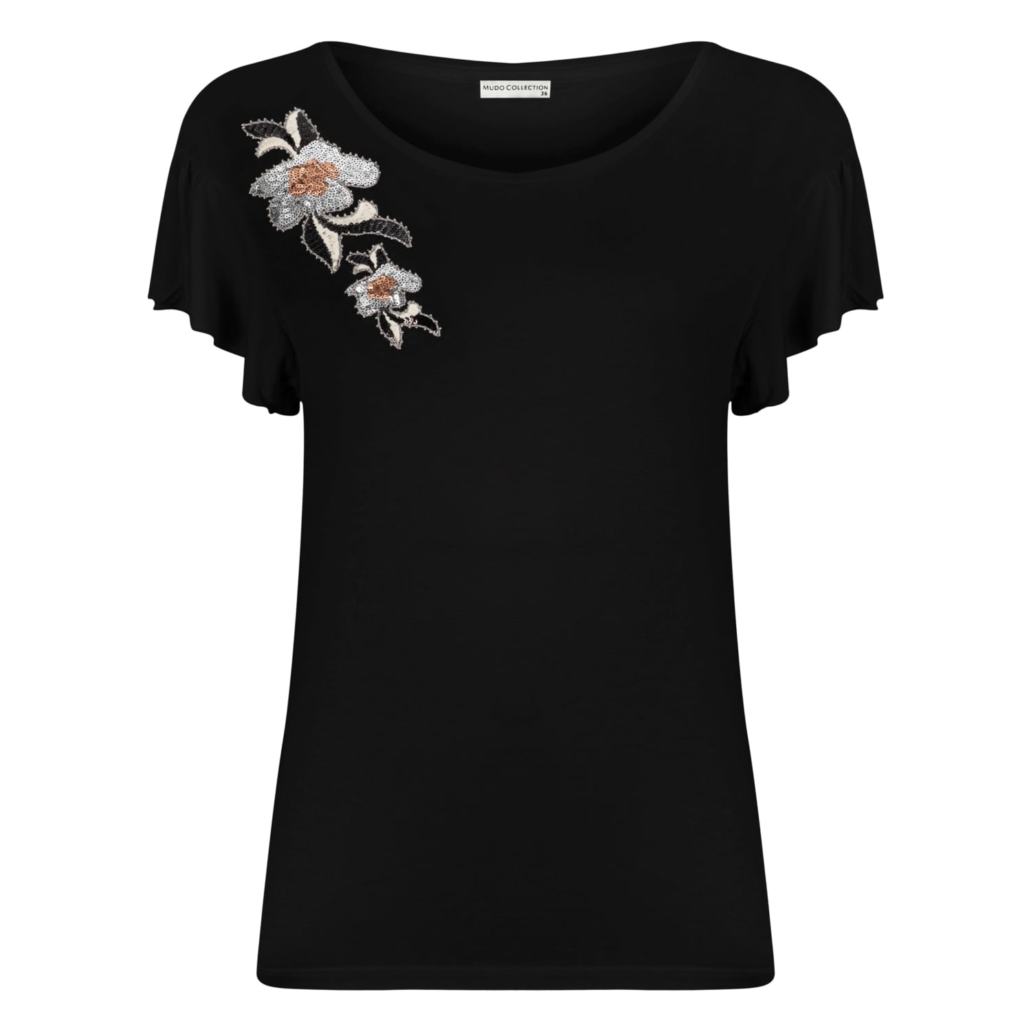 KOLLARI FIRFIRLI VİSKOZ T-SHIRT