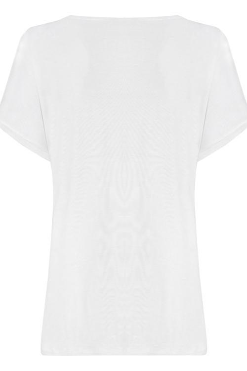  YAKASI ŞERİTLİ KISA KOLLU T-SHIRT