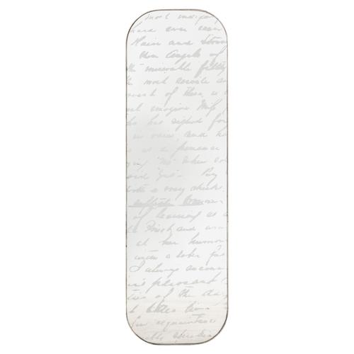  GÜMÜŞ ESKİTME ELİPS YAZILI AYNA 30X100 CM