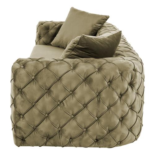  MONTANA HAKİ KADİFE ÜÇLÜ CHESTER KANEPE