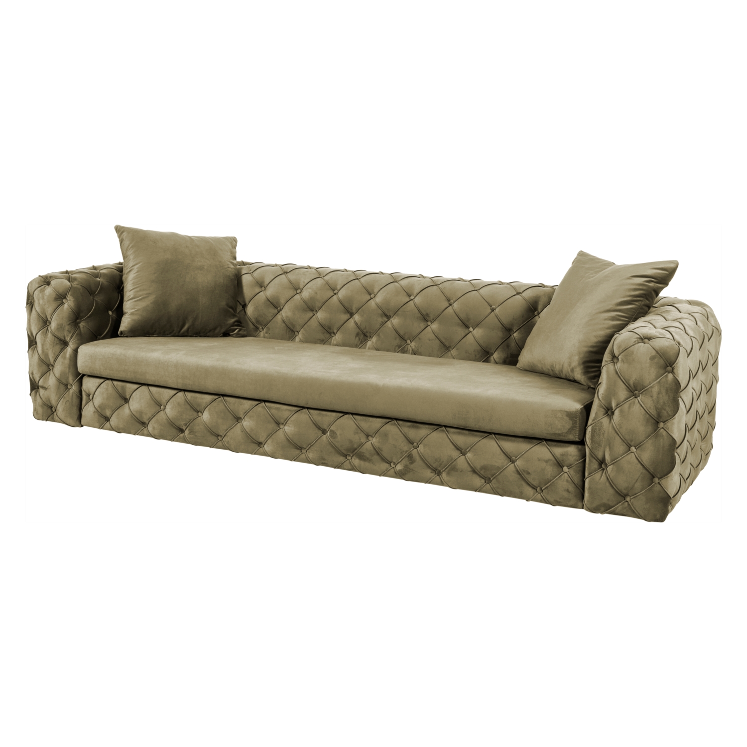 MONTANA HAKİ KADİFE ÜÇLÜ CHESTER KANEPE