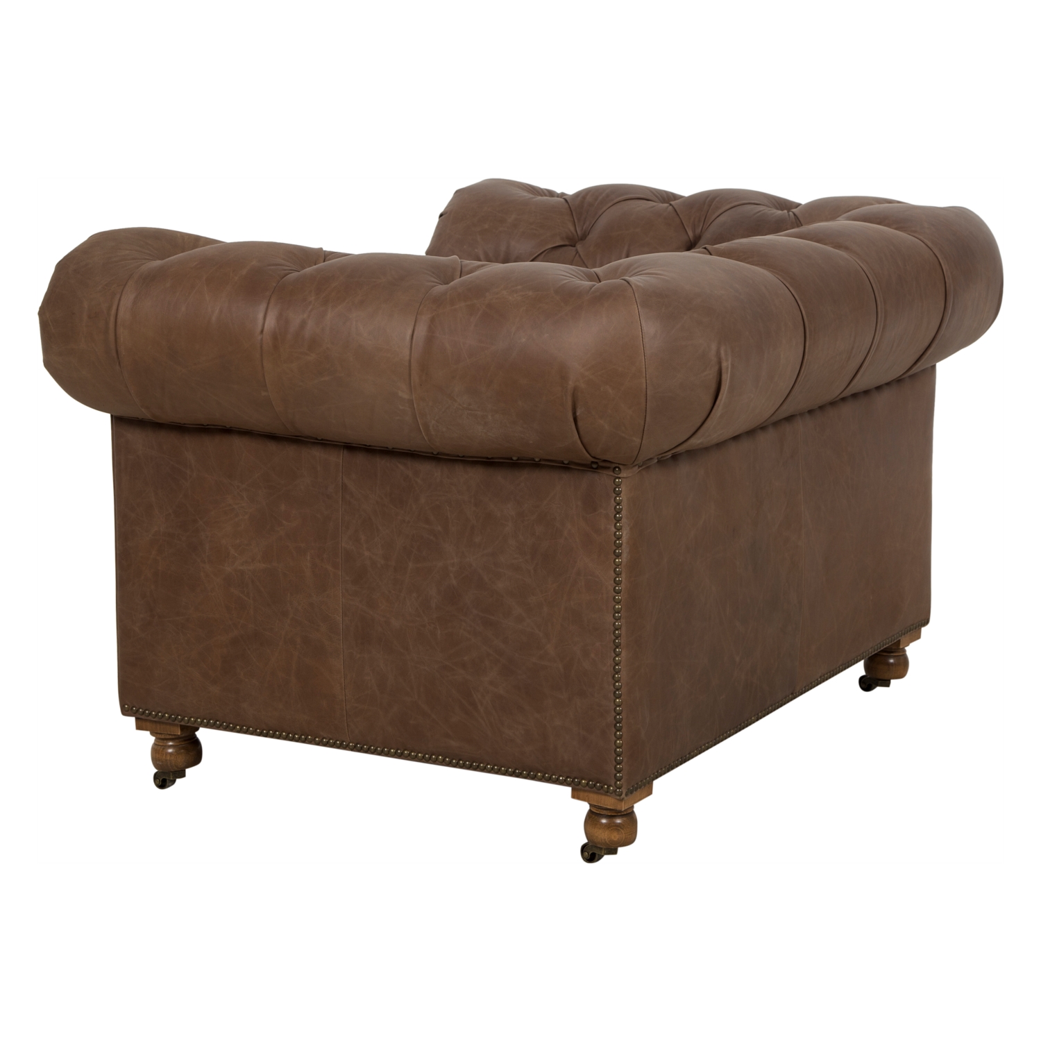 KENSINGTON TEKLİ DERİ CHESTER KOLTUK NATURAL WASHED CHOCOLATE