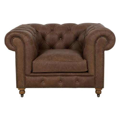  KENSINGTON TEKLİ DERİ CHESTER KOLTUK NATURAL WASHED CHOCOLATE