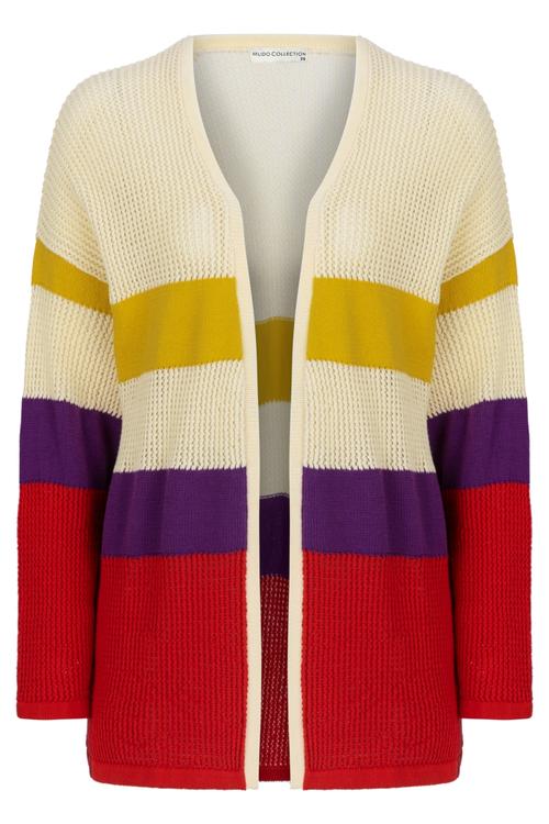  RENKLİ ÇİZGİ DETAYLI TRİKO HIRKA