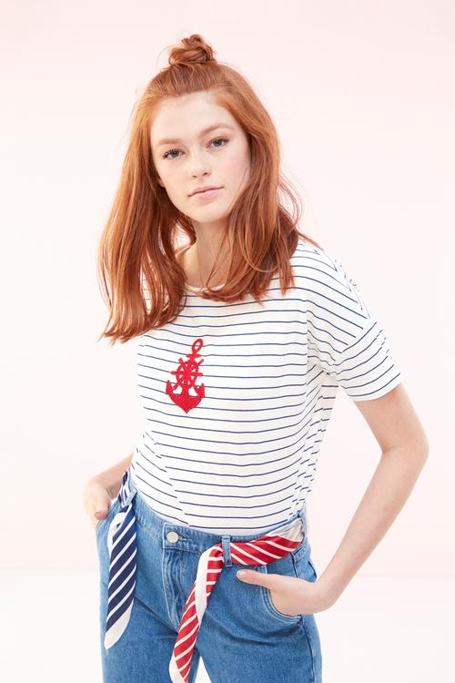  BASKILI BİSİKLET YAKA KISA KOLLU T-SHIRT