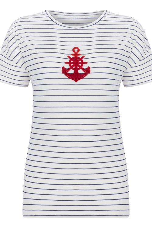  BASKILI BİSİKLET YAKA KISA KOLLU T-SHIRT