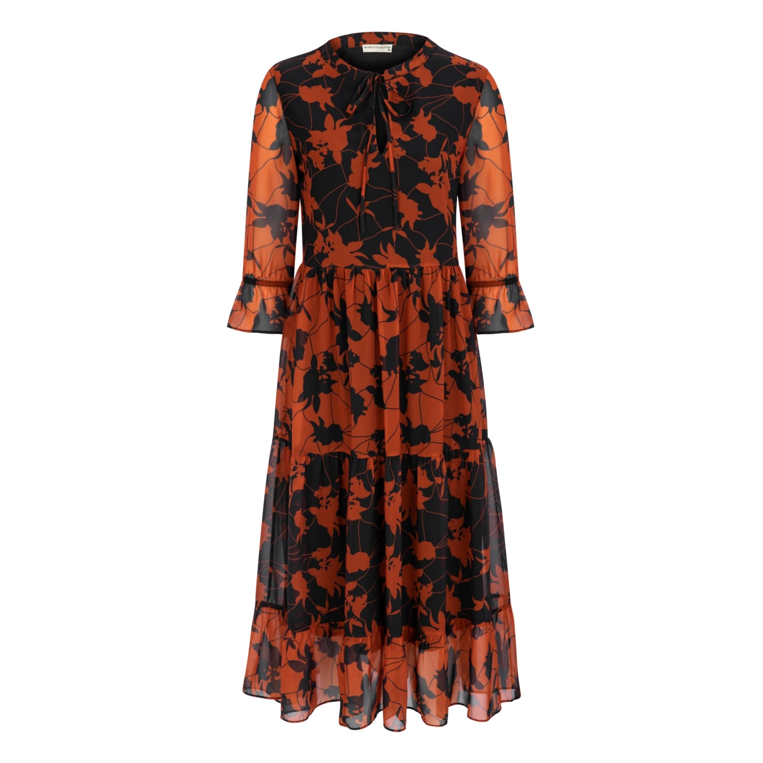 ÇİÇEKLİ MİDİ BOY ELBİSE