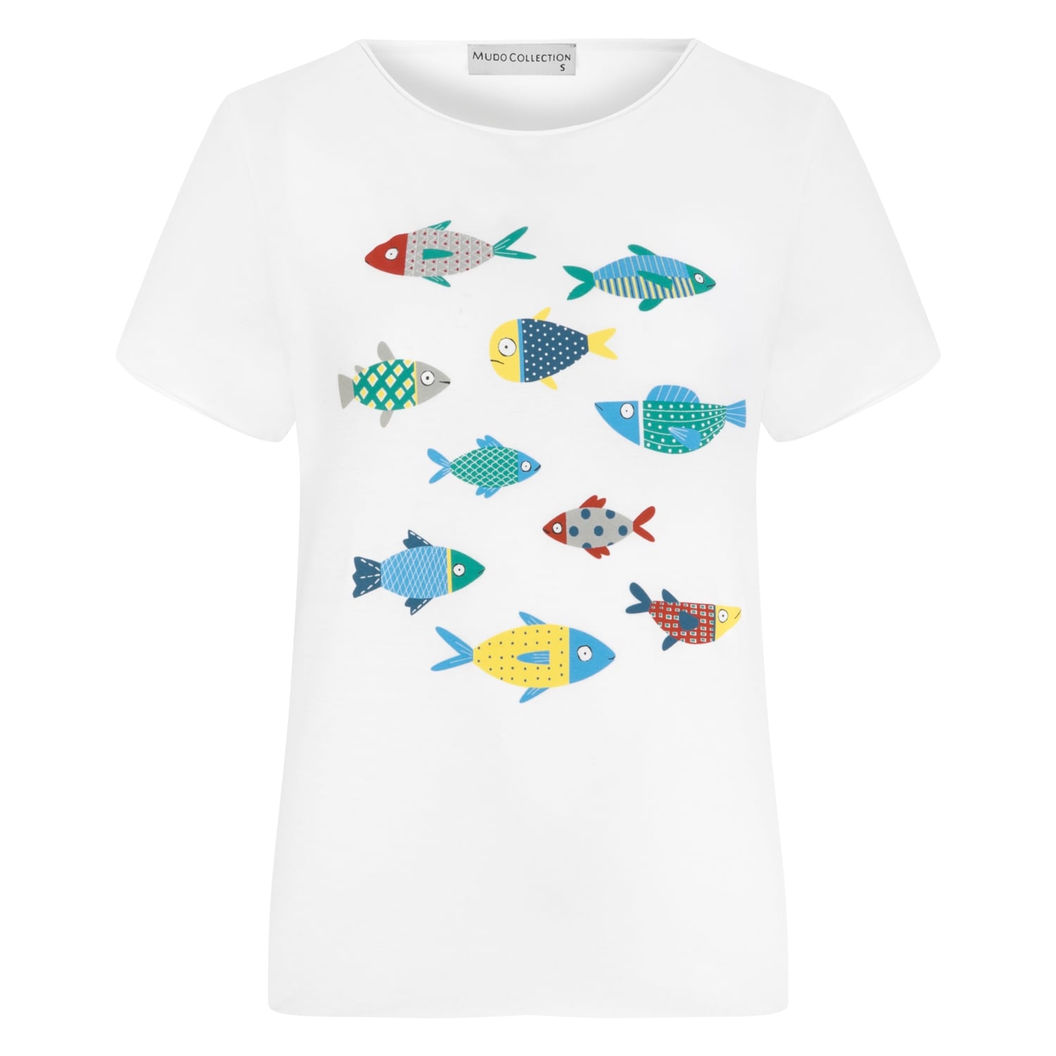 BALIK DESENLİ PAMUKLU T-SHIRT