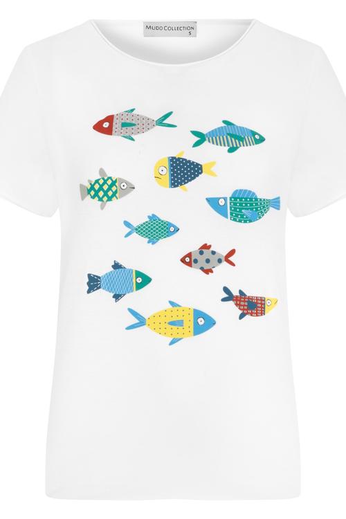  BALIK DESENLİ PAMUKLU T-SHIRT