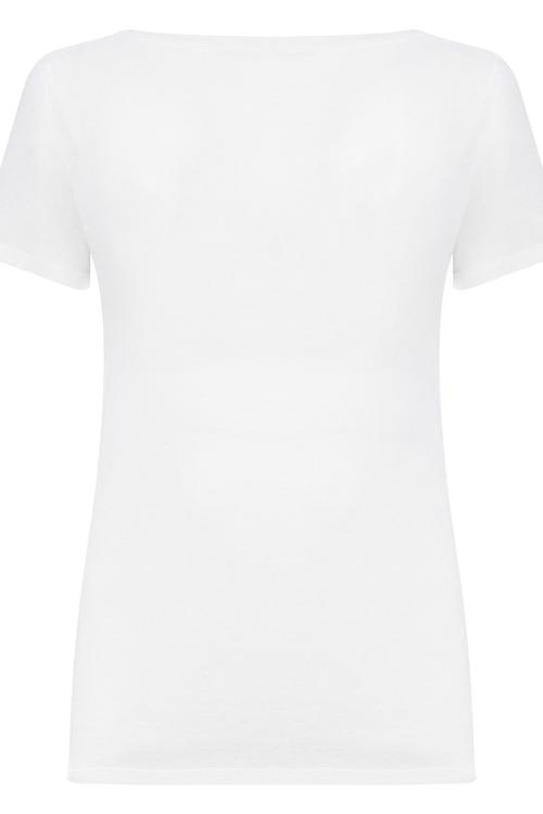  BALIK DESENLİ V YAKA KISA KOL T-SHİRT