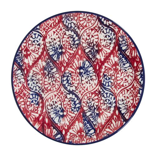  ETNİCO SERVİS TABAĞI 25CM KIRMIZI