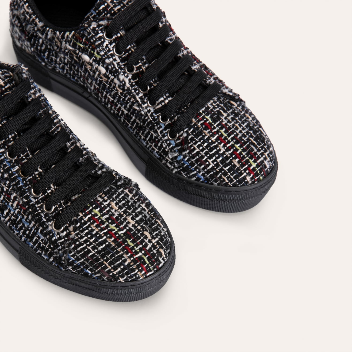 BAĞLAMA DETAYLI KUMAŞ SNEAKER SPOR AYAKKABI