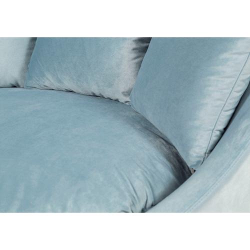  LOVELY AÇIK MAVİ KADİFE DÖNER KOLTUK