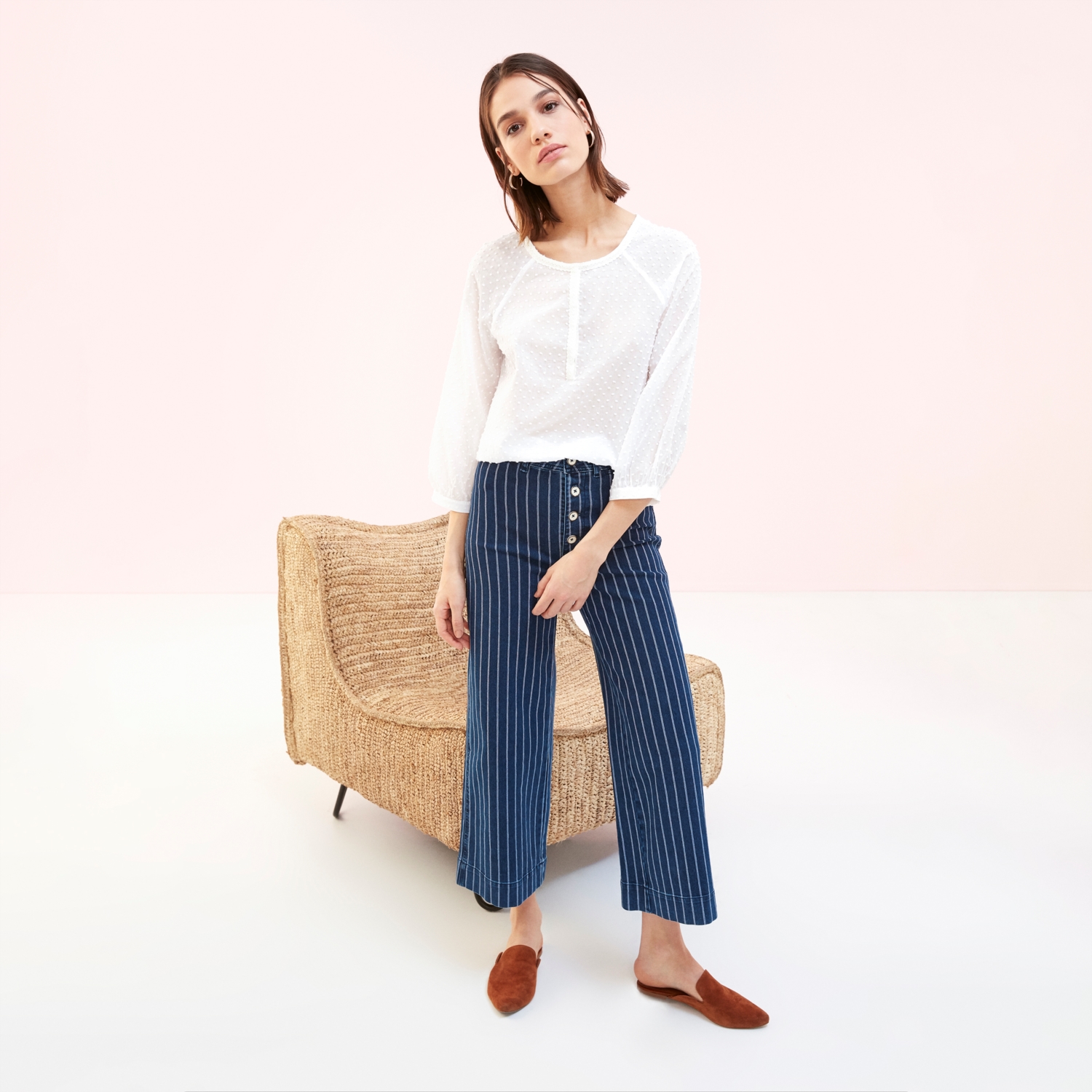 ÇİZGİLİ JEAN PANTOLON