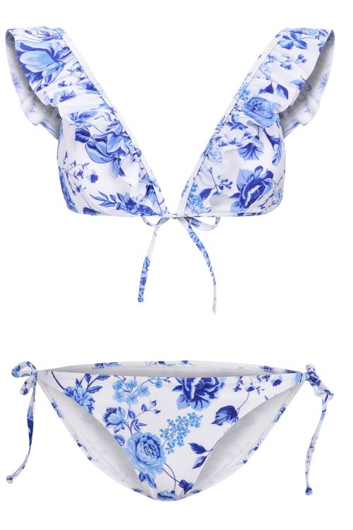  YAPRAK DESENLİ BAĞLAMALI BİKİNİ ALTI