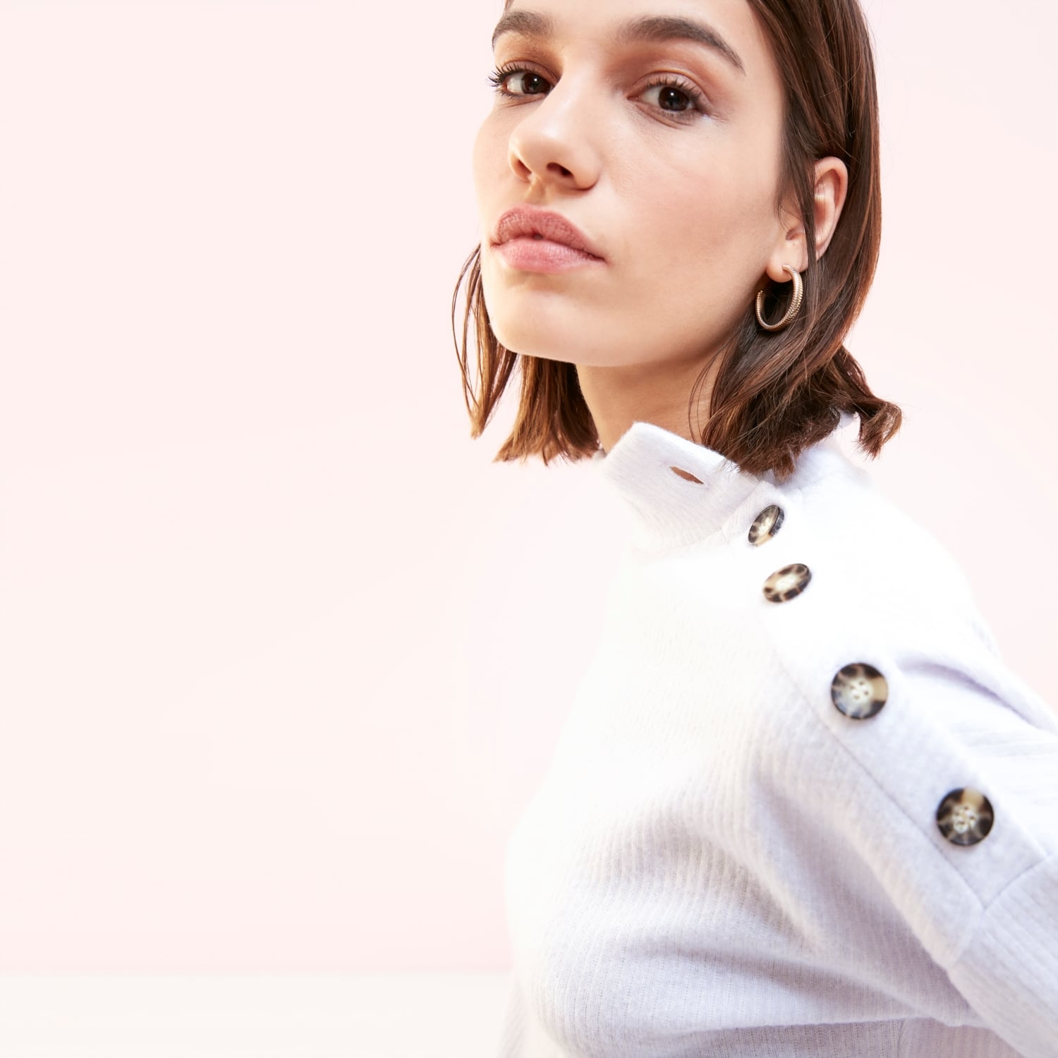 OMUZ DÜĞMELİ BALIKÇI YAKA KAZAK