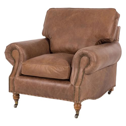  BALMORAL TEKLİ DERİ KOLTUK NATURAL WASHED CHOCOLATE