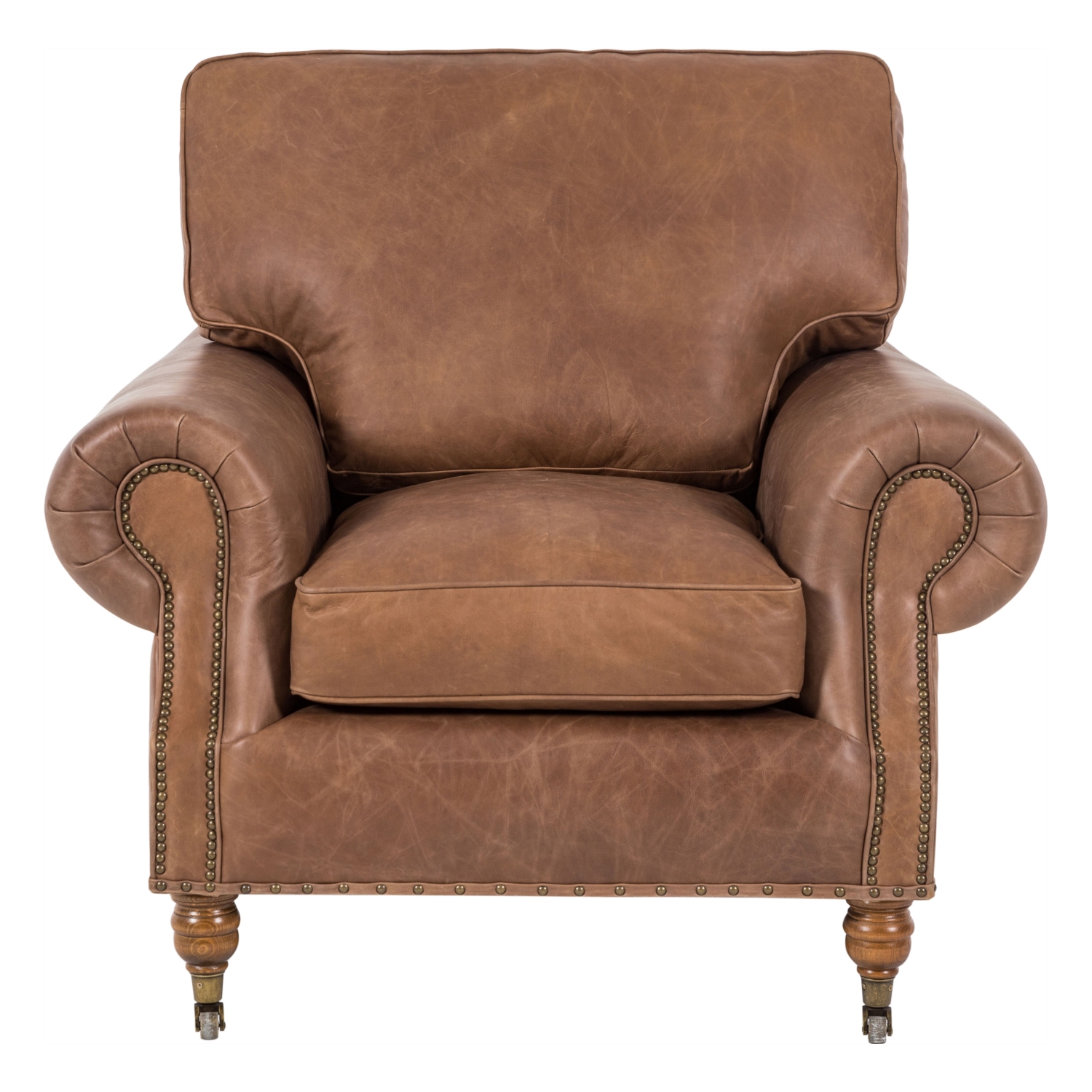 BALMORAL TEKLİ DERİ KOLTUK NATURAL WASHED CHOCOLATE