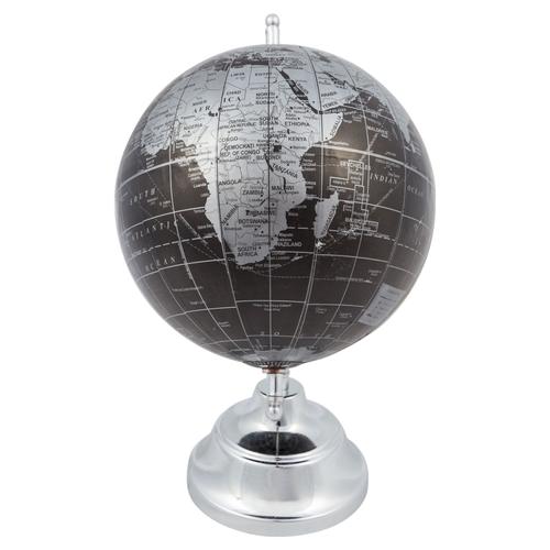 DEKORATİF DÜNYA KÜRE 13CM GÜMÜŞ