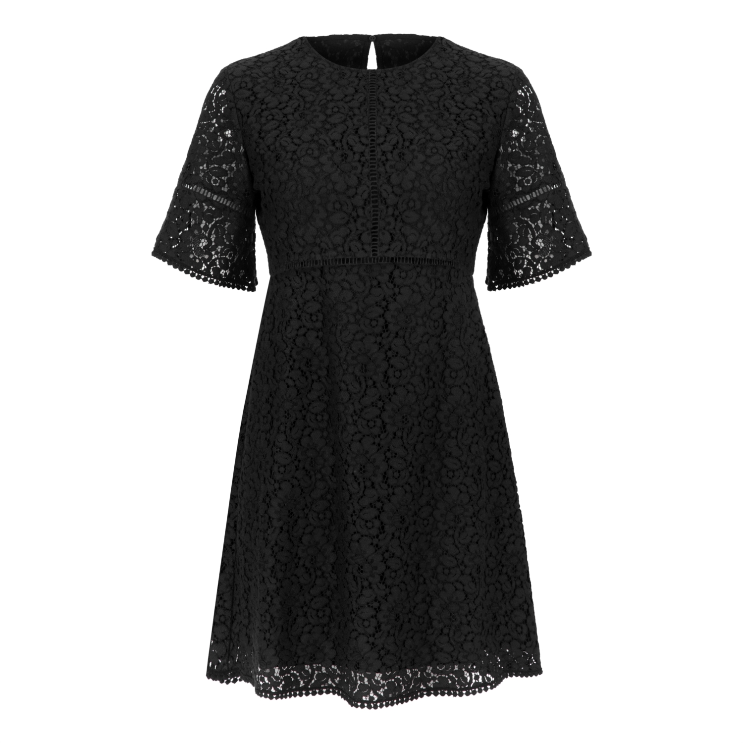 DANTEL DETAYLI A FORM ELBİSE