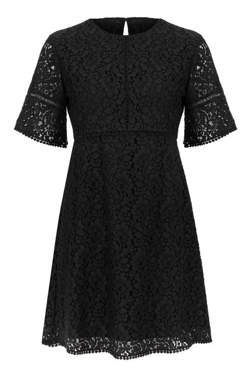  DANTEL DETAYLI A FORM ELBİSE