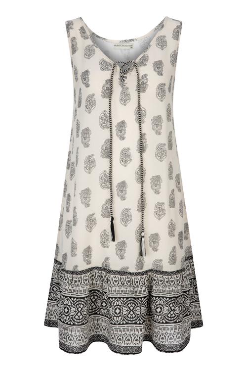  ETNİK DESENLİ A FORM MİNİ ELBİSE