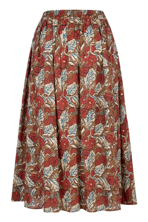  ÇİÇEK DESENLİ MİDİ BOY PAMUKLU KLOŞ ETEK