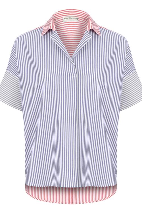  ÇİZGİ DETAYLI CASUAL PAMUKLU BLUZ