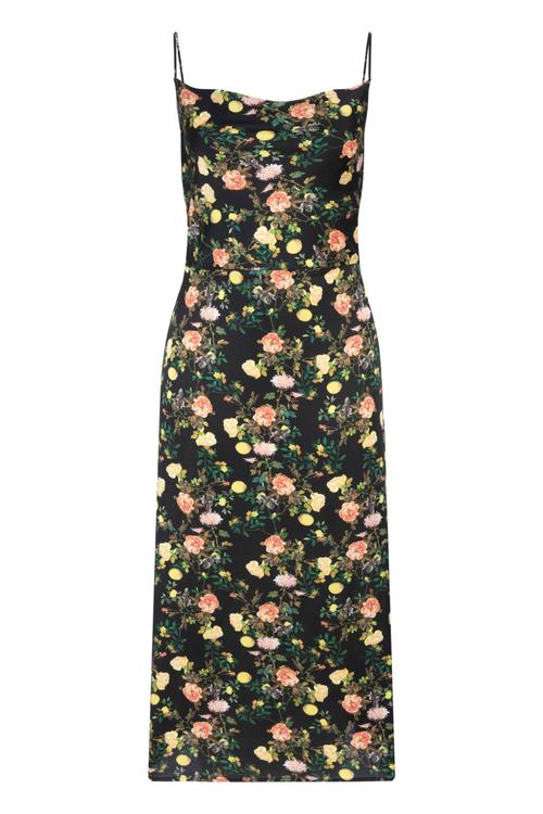  ÇİÇEKLİ MİDİ BOY ELBİSE