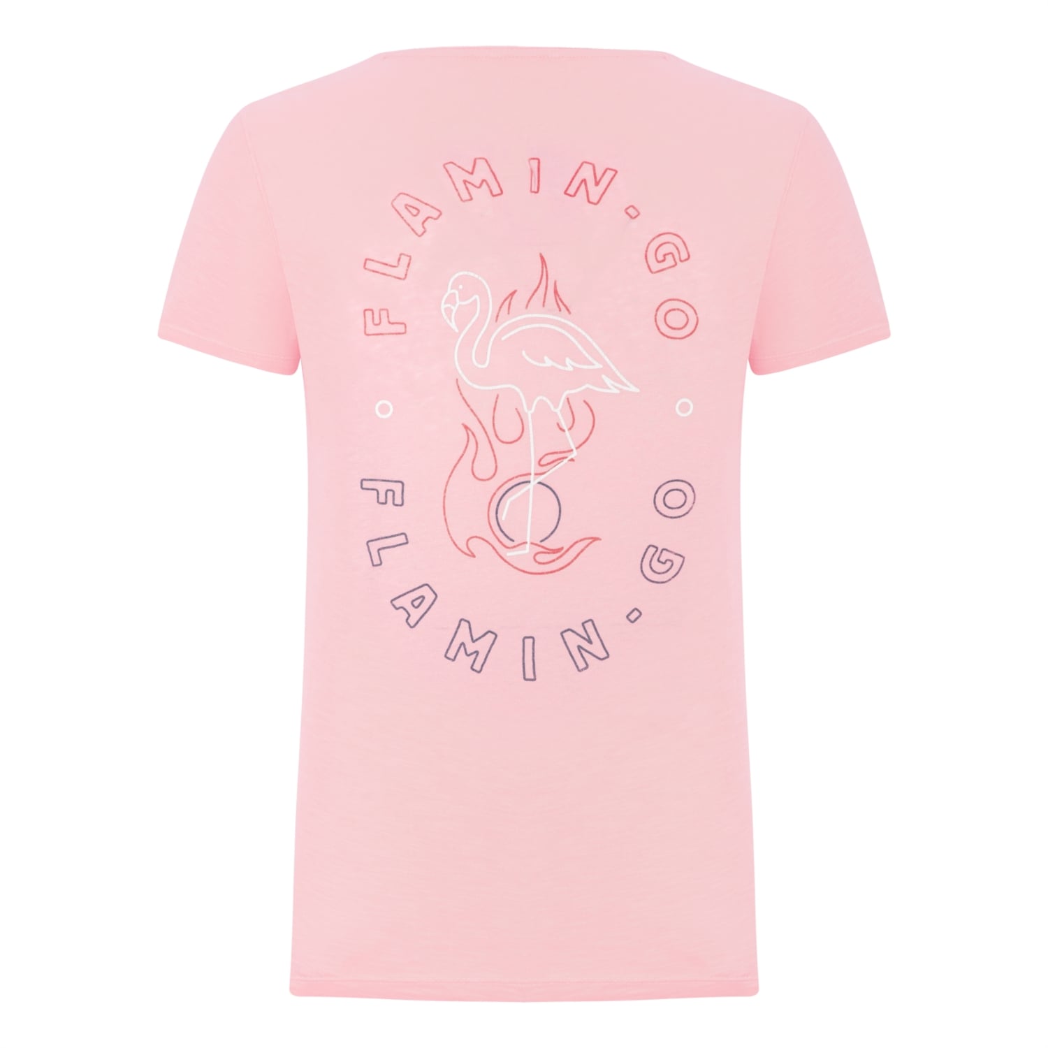 FLAMİNGO DESENLİ BİSİKLET YAKA KISA KOL -SHIRT