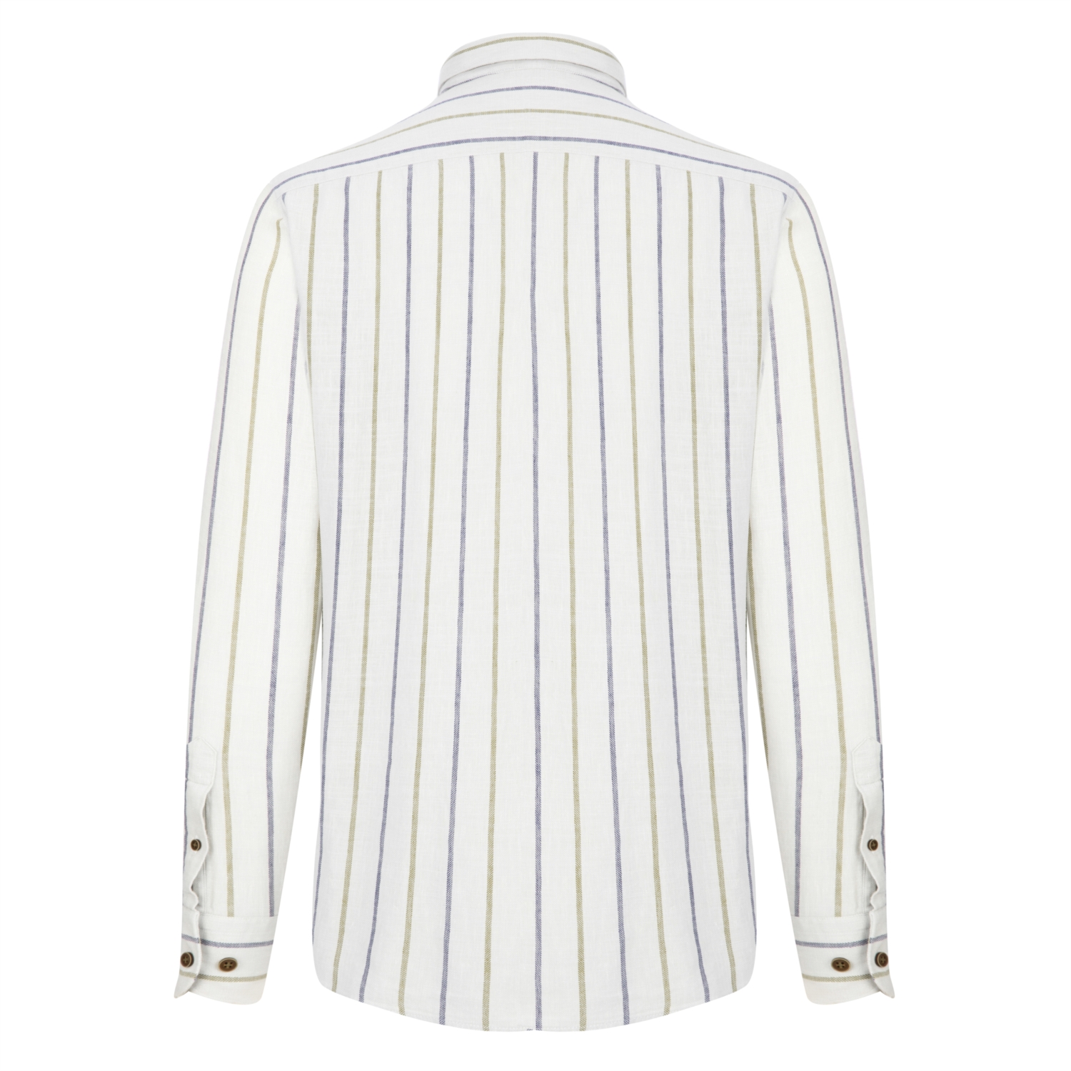 ÇİZGİ DETAYLI REGULAR KETEN GÖMLEK