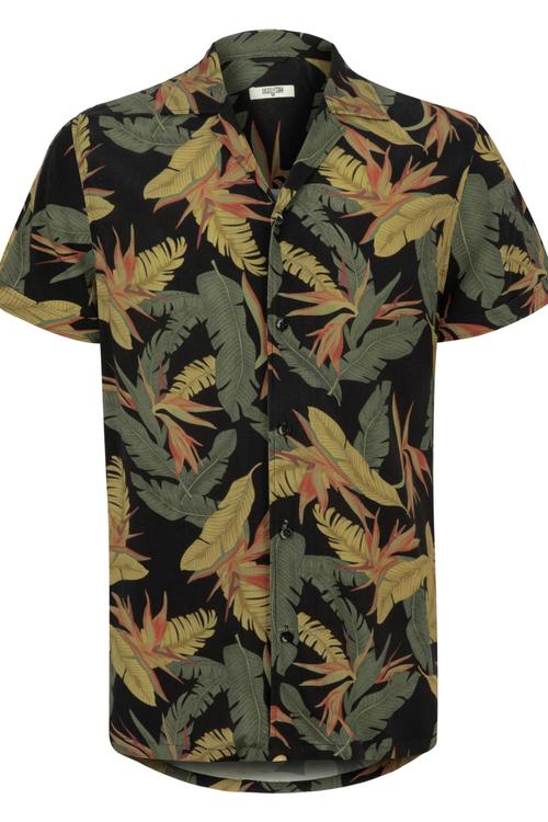  YAPRAK DESENLİ VİSKOZ REGULAR GÖMLEK