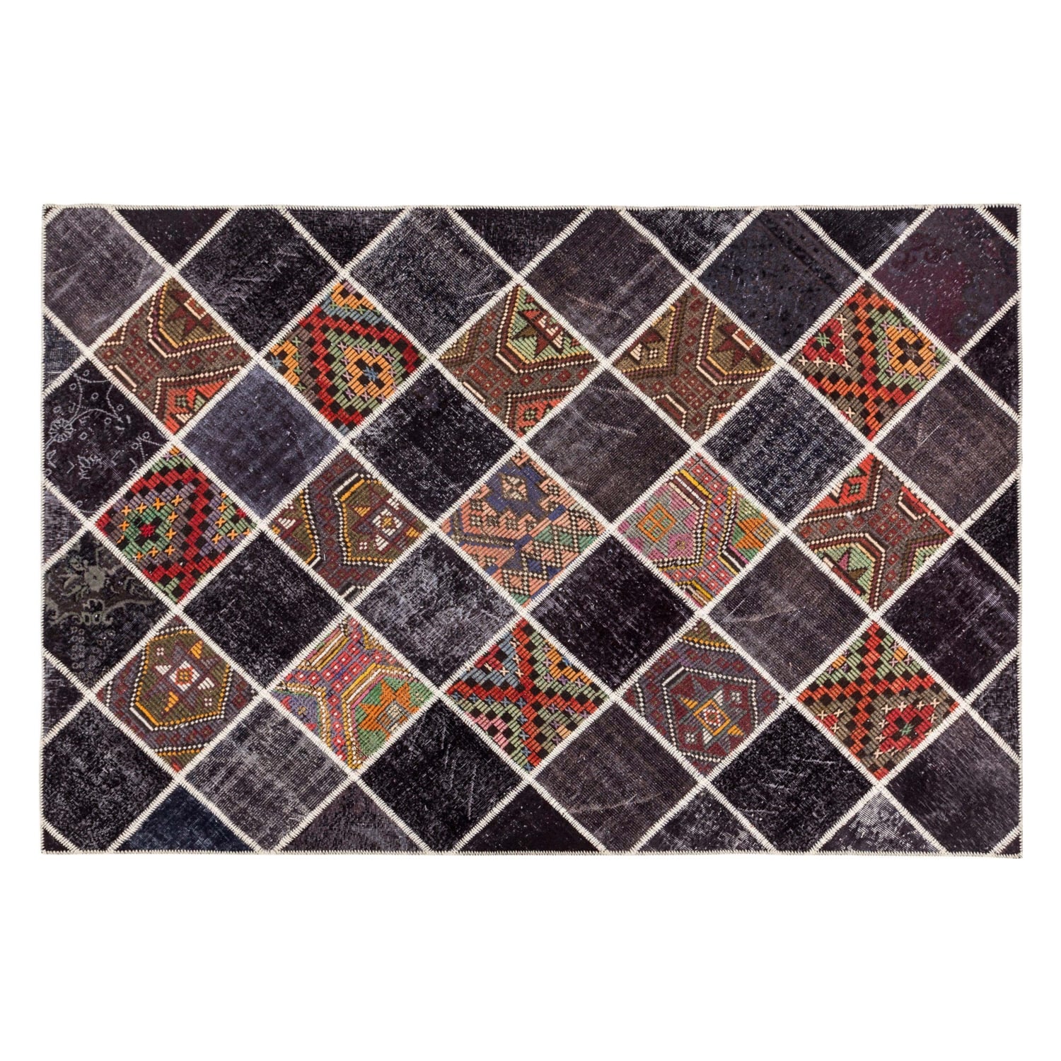 LIMA ANTRASIT MULTI PATCHWORK HALI 200x300 CM