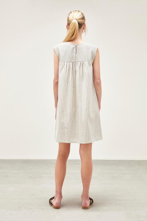  ETNİK DESENLİ A FORM MİNİ ELBİSE