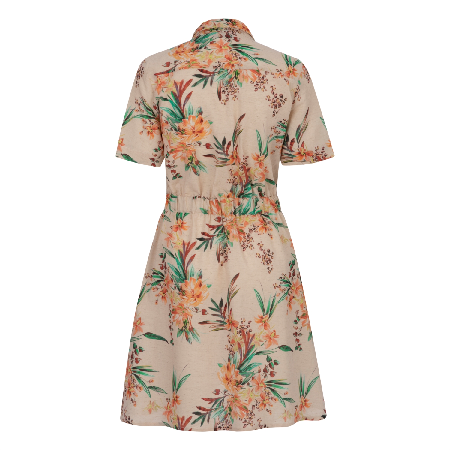 ÇİÇEK BASKILI BAĞLAMALI ELBİSE