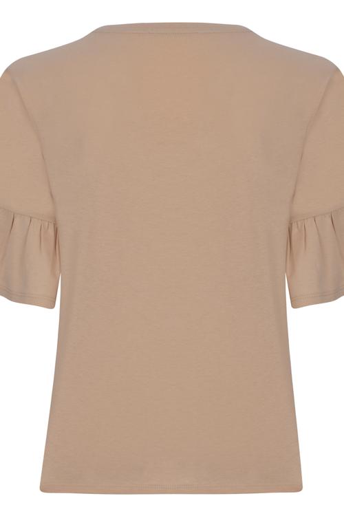  İNCİ DETAYLI PAMUKLU KISA KOL T-SHIRT